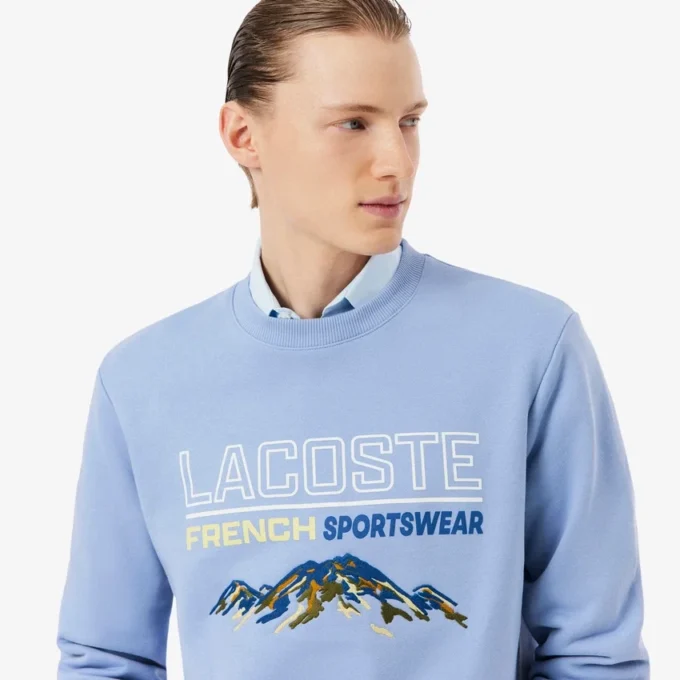 Sudadera de felpa con motivo bordado para hombre