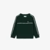 Sudadera de felpa con rayas y logotipo para niño