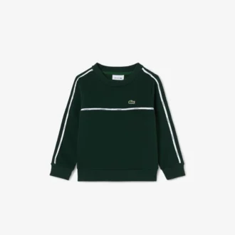 Sudadera de felpa con rayas y logotipo para niño