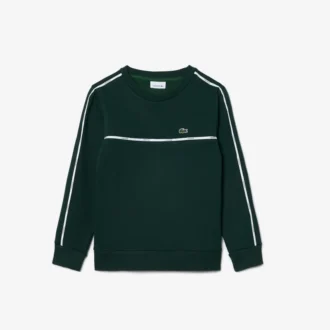 Sudadera de felpa con rayas y logotipo para niño