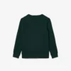 Sudadera de felpa con rayas y logotipo para niño