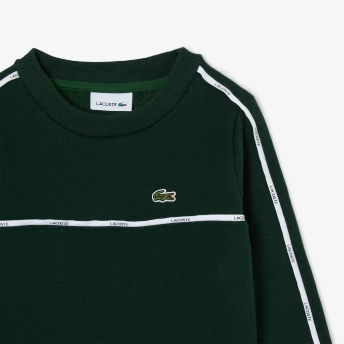 Sudadera de felpa con rayas y logotipo para niño