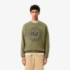 Sudadera de felpa estampada de corte holgado para hombre