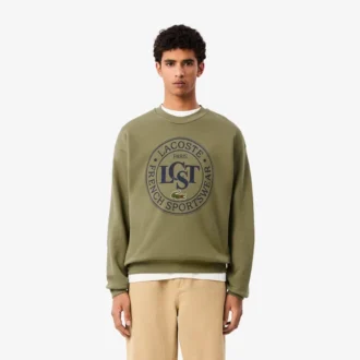 Sudadera de felpa estampada de corte holgado para hombre