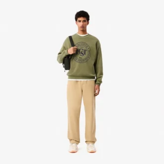 Sudadera de felpa estampada de corte holgado para hombre