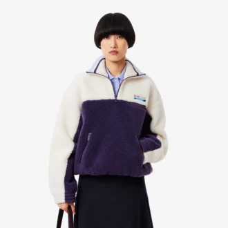 Sudadera de felpa oversize de cuello alto para mujer