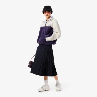 Sudadera de felpa oversize de cuello alto para mujer