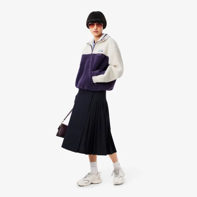Sudadera de felpa oversize de cuello alto para mujer