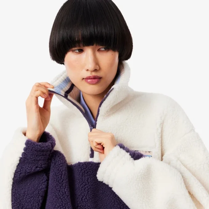 Sudadera de felpa oversize de cuello alto para mujer