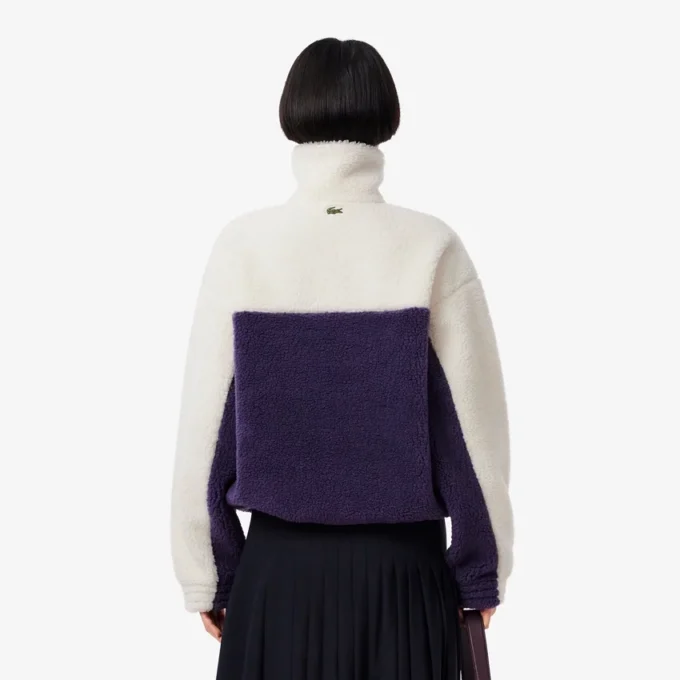 Sudadera de felpa oversize de cuello alto para mujer