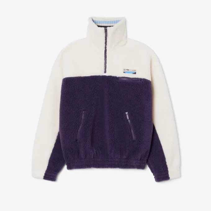 Sudadera de felpa oversize de cuello alto para mujer