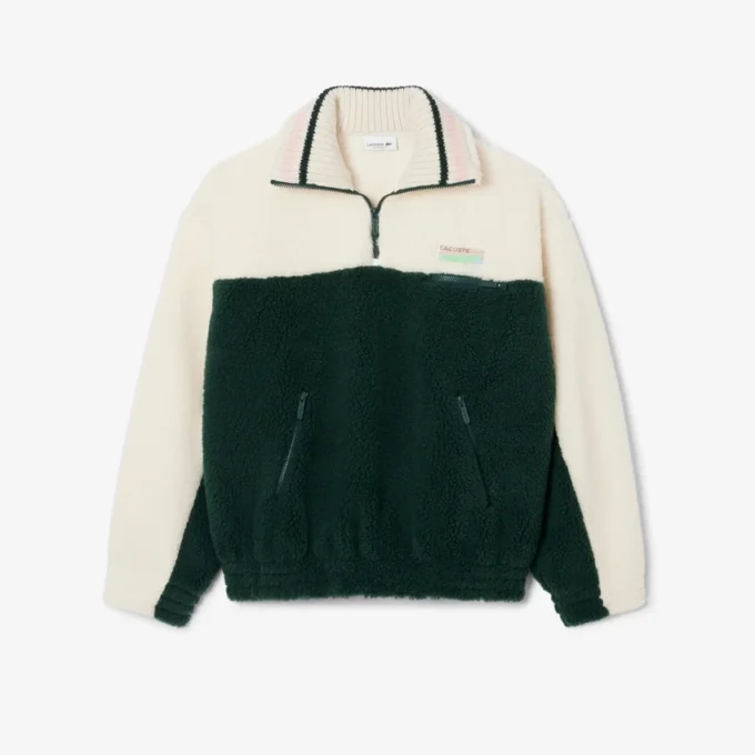 Sudadera de felpa oversize de cuello alto para mujer