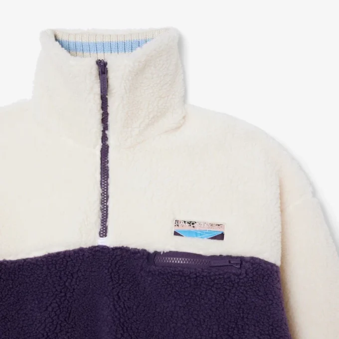 Sudadera de felpa oversize de cuello alto para mujer