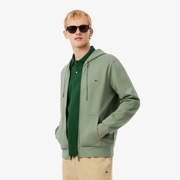 Sudadera de forro polar con cremallera y corte clásico para hombre