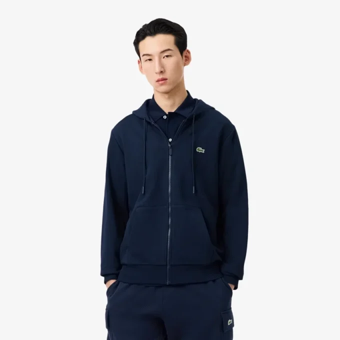 Sudadera de forro polar con cremallera y corte clásico para hombre