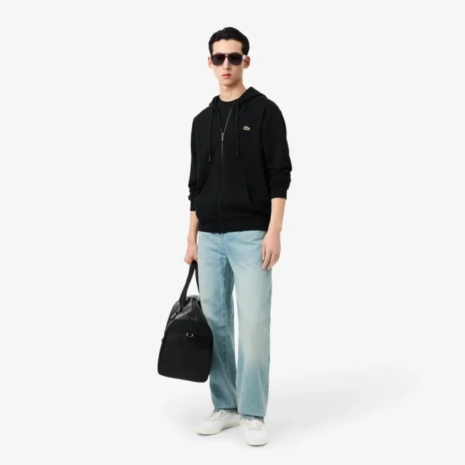 Sudadera de forro polar con cremallera y corte clásico para hombre