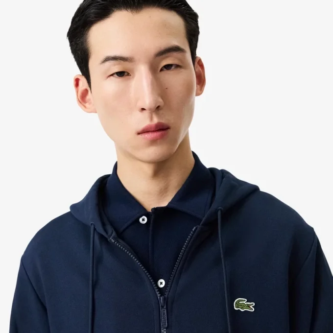 Sudadera de forro polar con cremallera y corte clásico para hombre