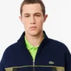 Sudadera de piqué con cremallera y corte holgado para hombre