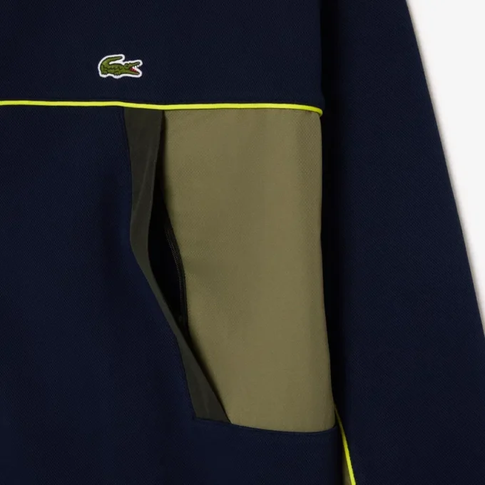 Sudadera de piqué con cremallera y corte holgado para hombre