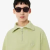 Sudadera de piqué con cuello con cremallera y corte holgado