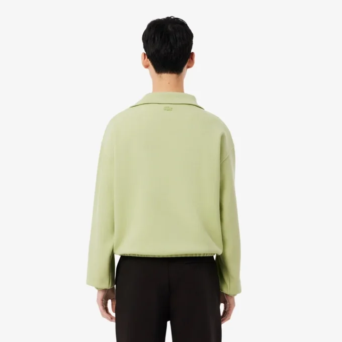 Sudadera de piqué con cuello con cremallera y corte holgado