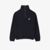 Sudadera de piqué con cuello con cremallera y corte holgado