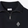 Sudadera de piqué con cuello con cremallera y corte holgado