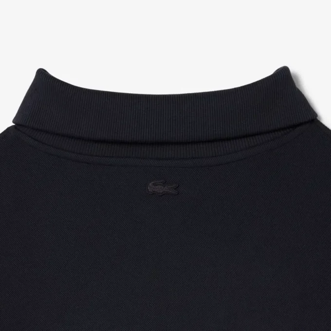 Sudadera de piqué con cuello con cremallera y corte holgado