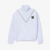 Sudadera de piqué con cuello de cremallera y corte holgado para hombre