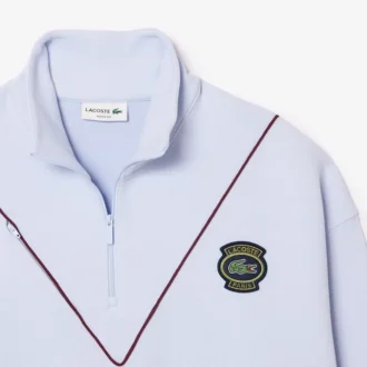 Sudadera de piqué con cuello de cremallera y corte holgado para hombre