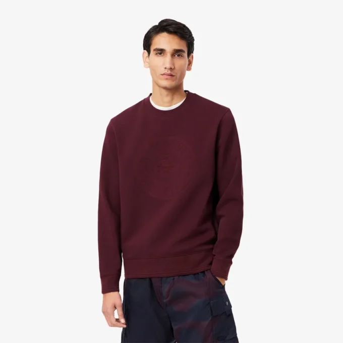 Sudadera de piqué con logotipo en relieve para hombre