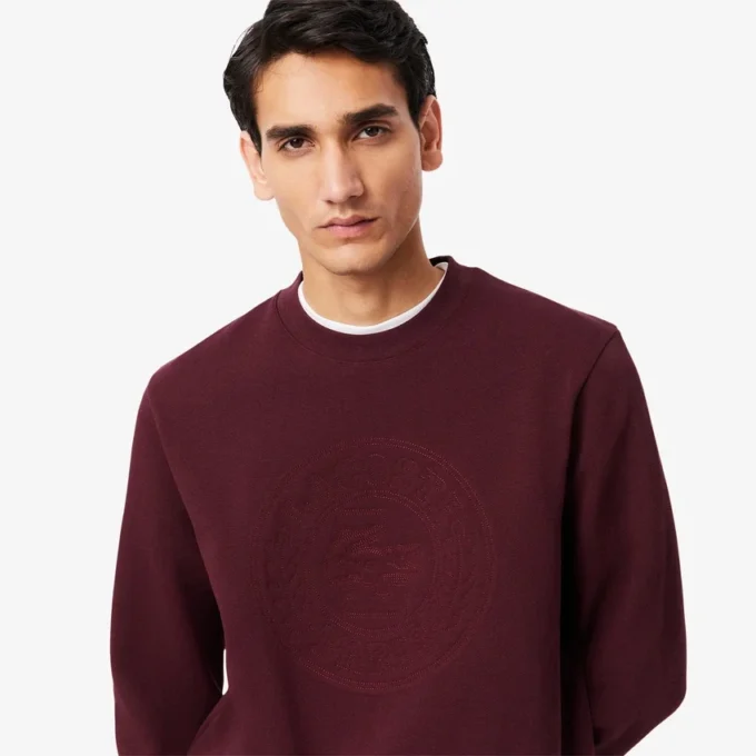 Sudadera de piqué con logotipo en relieve para hombre