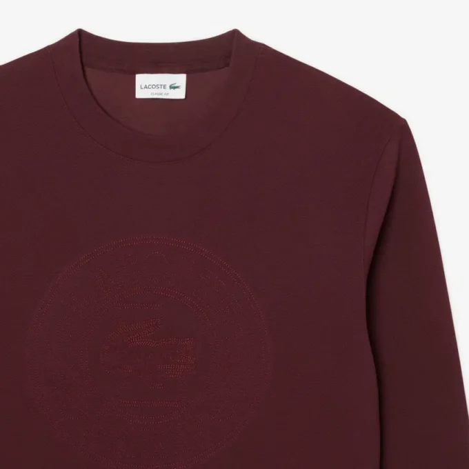 Sudadera de piqué con logotipo en relieve para hombre