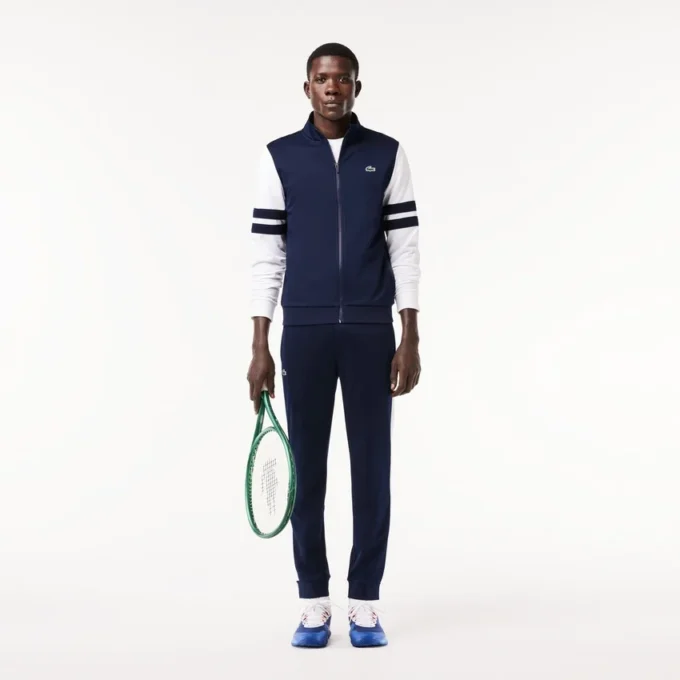 Sudadera de tenis elástica con cremallera para hombre