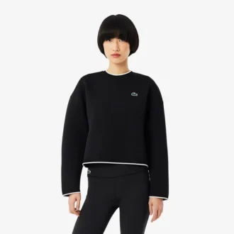 Sudadera deportiva con ribetes en contraste para mujer