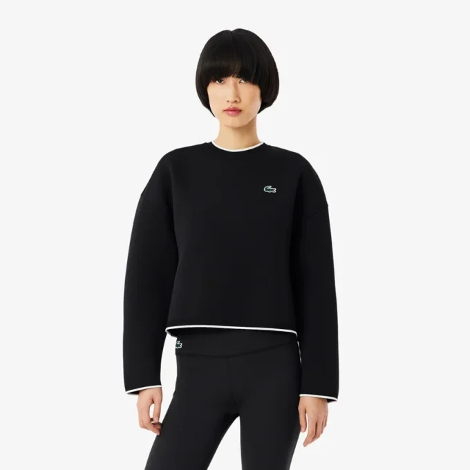 Sudadera deportiva con ribetes en contraste para mujer