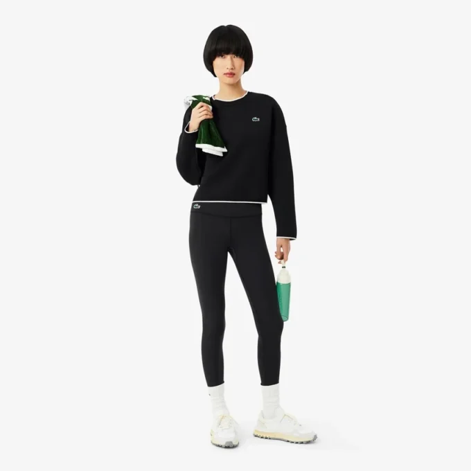 Sudadera deportiva con ribetes en contraste para mujer