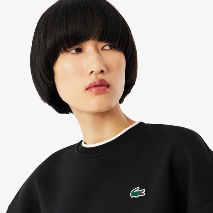 Sudadera deportiva con ribetes en contraste para mujer