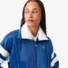 Sudadera oversize de satén con rayas pointelle para mujer