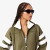 Sudadera oversize de satén con rayas Pointelle para mujer