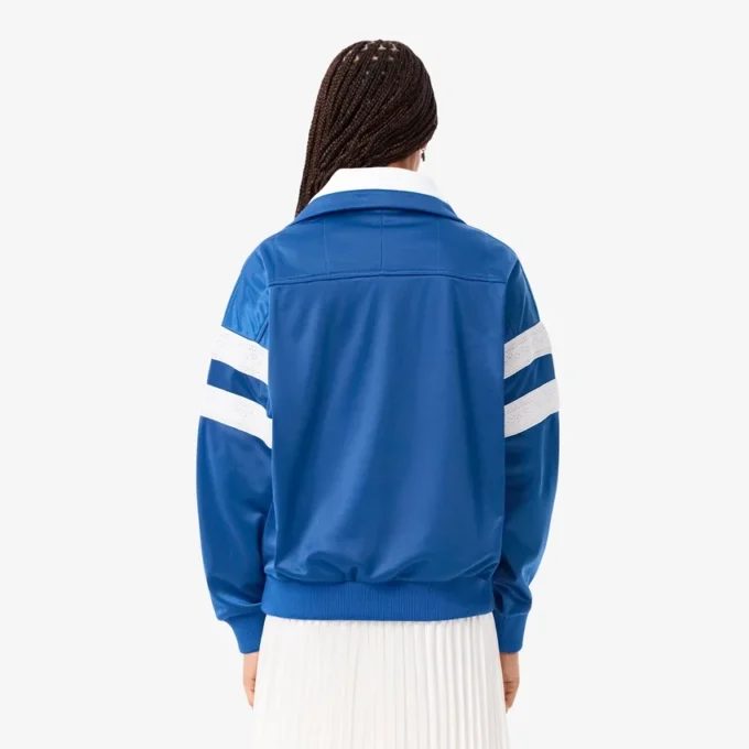 Sudadera oversize de satén con rayas pointelle para mujer