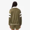 Sudadera oversize de satén con rayas Pointelle para mujer