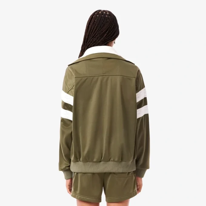 Sudadera oversize de satén con rayas Pointelle para mujer