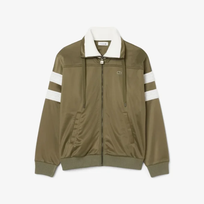 Sudadera oversize de satén con rayas Pointelle para mujer