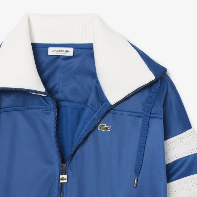 Sudadera oversize de satén con rayas pointelle para mujer