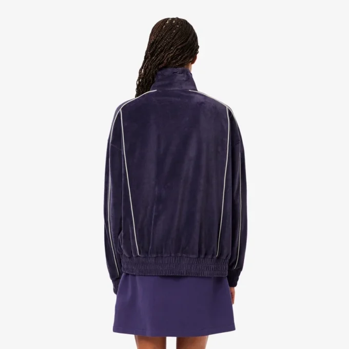 Sudadera oversize de terciopelo con cremallera para mujer