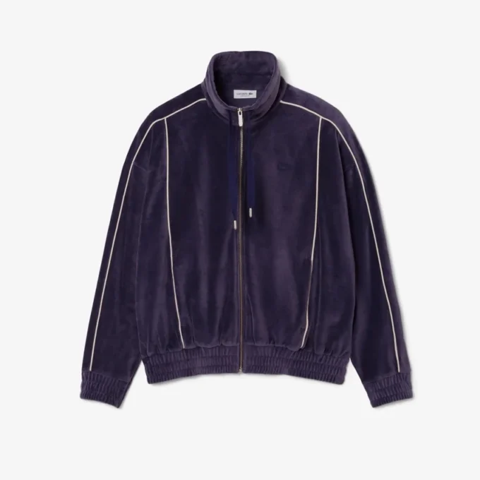 Sudadera oversize de terciopelo con cremallera para mujer