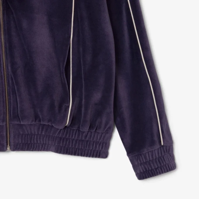 Sudadera oversize de terciopelo con cremallera para mujer