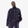 Sudadera oversize de terciopelo con cremallera para mujer