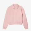 Sudadera polo bordada de corte holgado para mujer